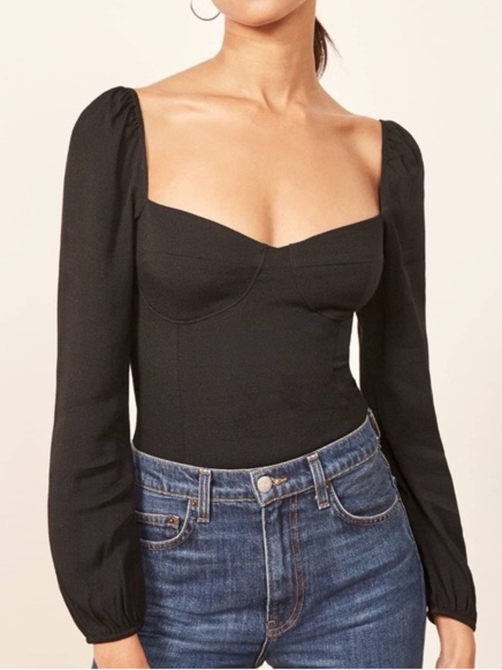 Reformation Reign Top in Black Size 6